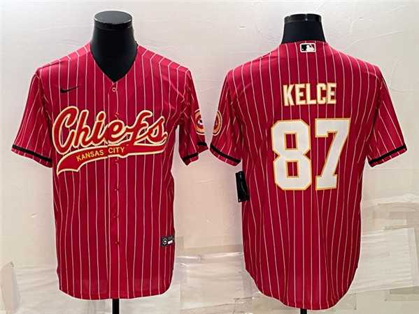 Men's Kansas City Chiefs #87 Travis Kelce Red With Patch Cool Base Stitched Baseball Jersey,We sell and wholesale Men's Kansas City Chiefs #87 Travis Kelce Red With Patch Cool Base Stitched Baseball Jersey on line form chian!